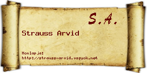 Strauss Arvid névjegykártya